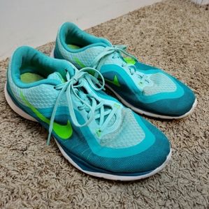 Nike Flex TR 6 running shoes athletic sneakers blue green 831217-300 women's 9